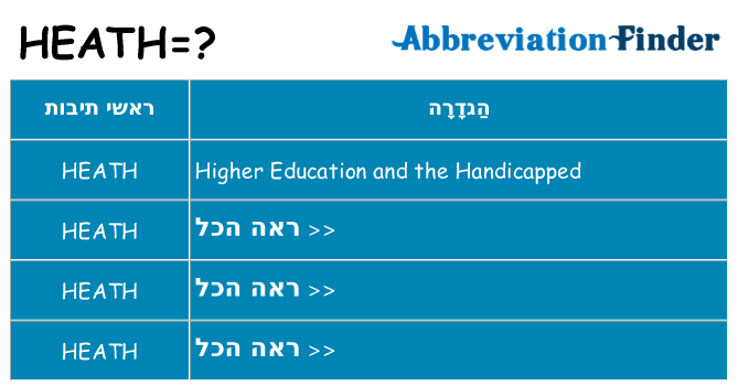 מה הפירוש heath