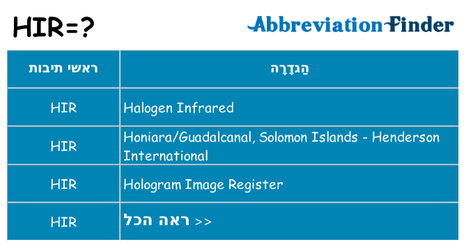 מה הפירוש hir