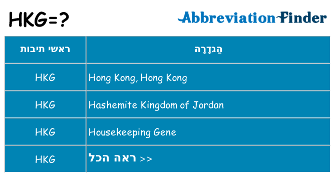 מה הפירוש hkg