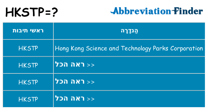 מה הפירוש hkstp