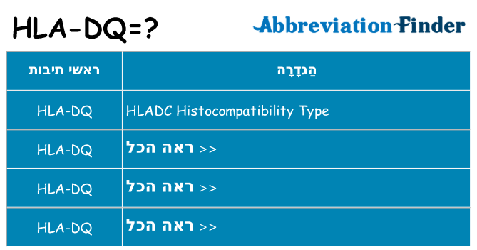 מה הפירוש hla-dq