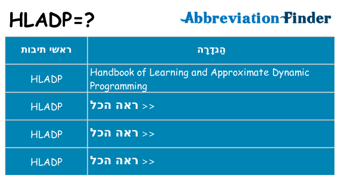 מה הפירוש hladp