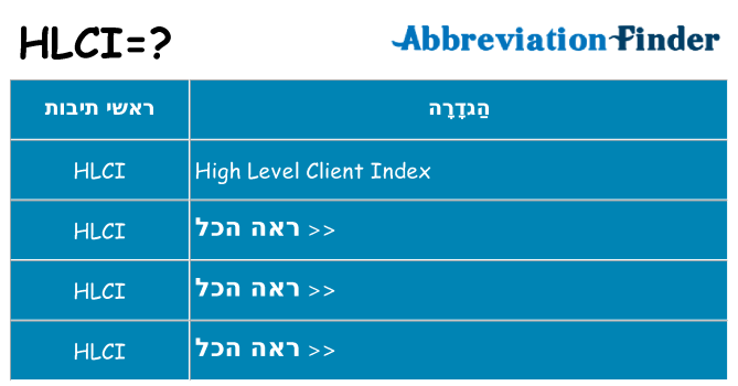 מה הפירוש hlci