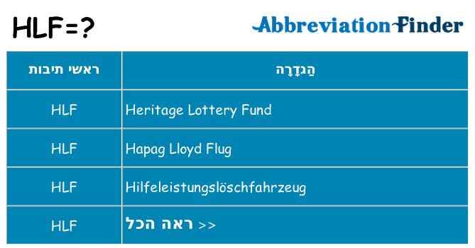 מה הפירוש hlf