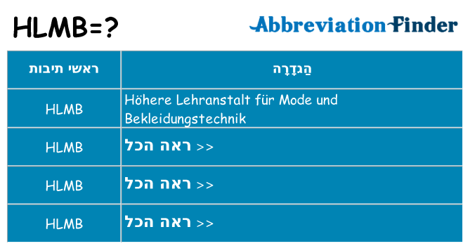 מה הפירוש hlmb