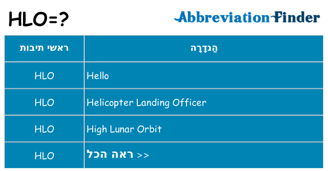 מה הפירוש hlo
