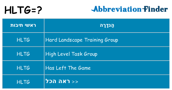 מה הפירוש hltg