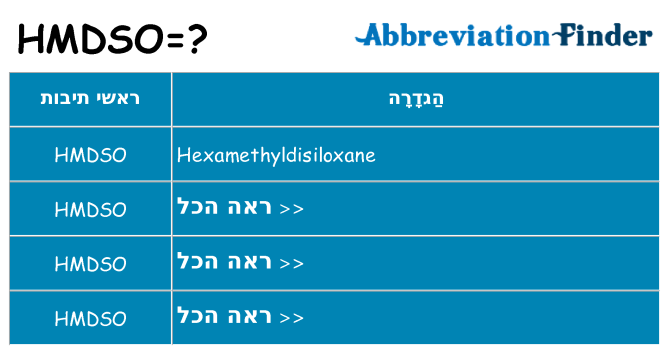 מה הפירוש hmdso