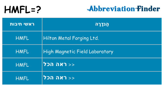 מה הפירוש hmfl