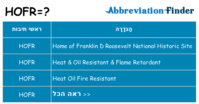 מה הפירוש hofr