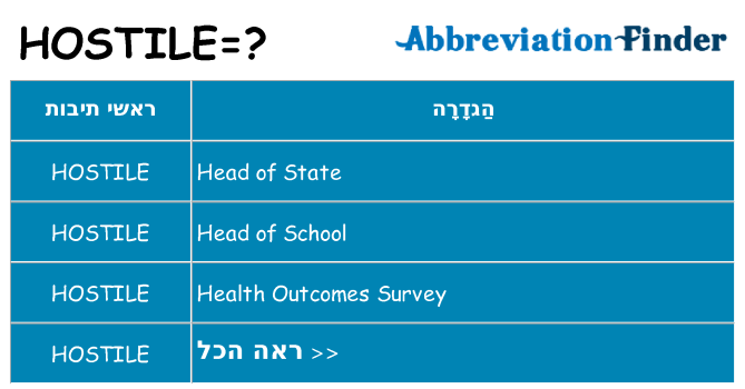 מה הפירוש hostile