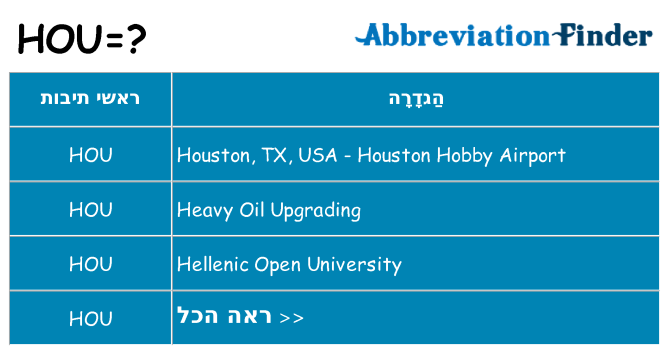 מה הפירוש hou