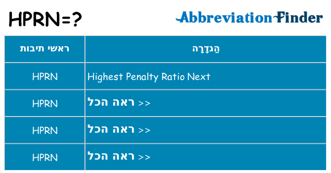 מה הפירוש hprn