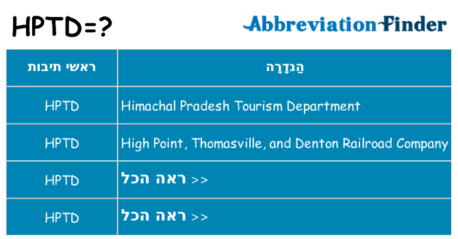 מה הפירוש hptd