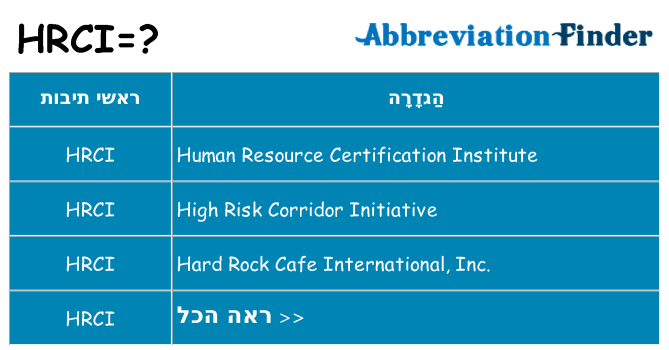 מה הפירוש hrci