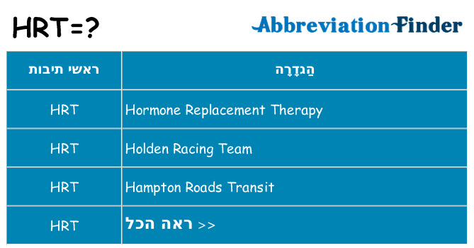 מה הפירוש hrt
