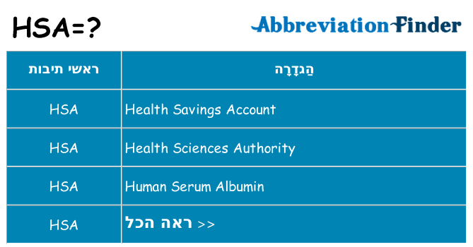 מה הפירוש hsa