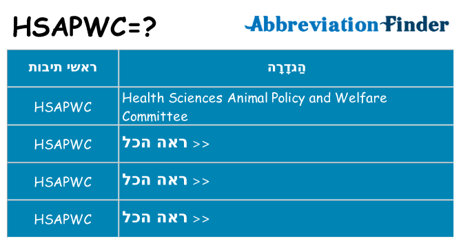 מה הפירוש hsapwc
