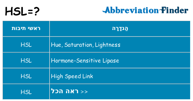 מה הפירוש hsl