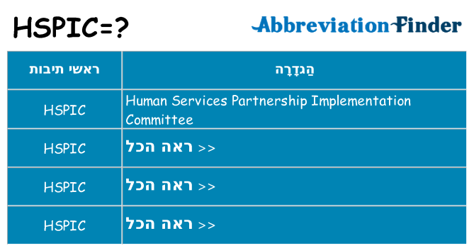 מה הפירוש hspic