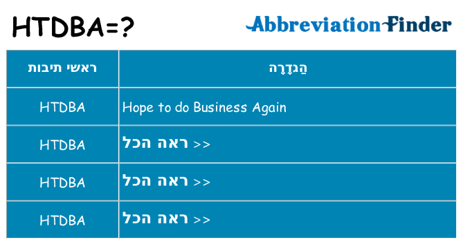 מה הפירוש htdba