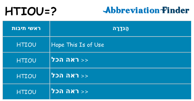 מה הפירוש htiou