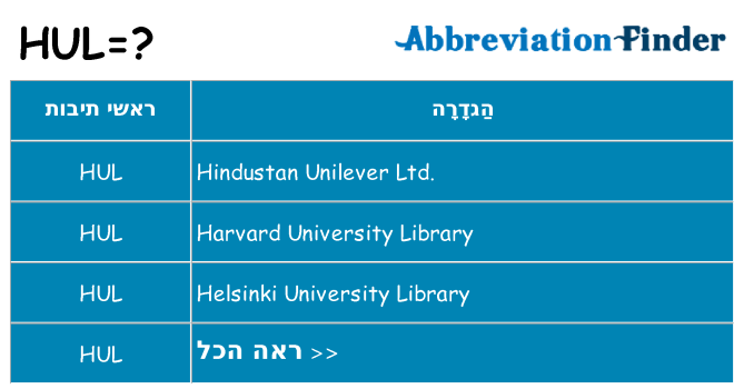 מה הפירוש hul