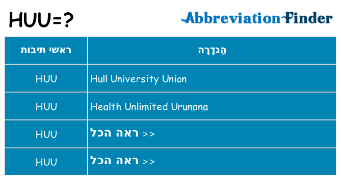 מה הפירוש huu