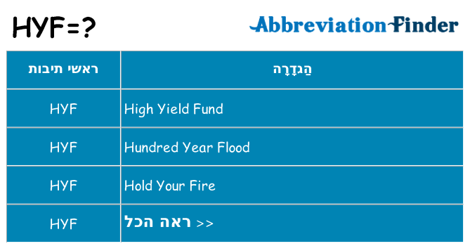 מה הפירוש hyf