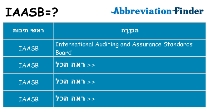מה הפירוש iaasb