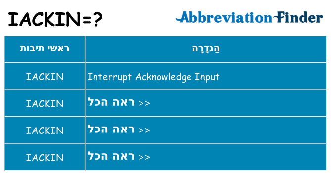 מה הפירוש iackin