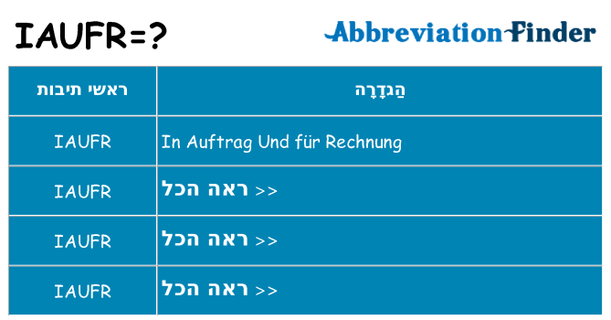 מה הפירוש iaufr
