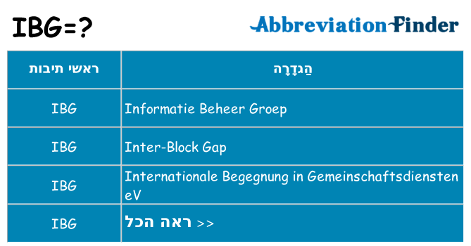 מה הפירוש ibg