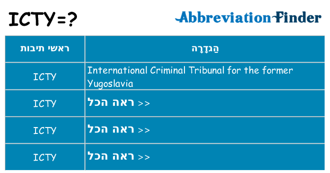 מה הפירוש icty