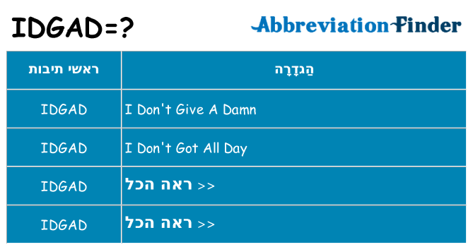מה הפירוש idgad