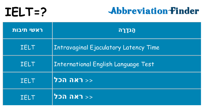 מה הפירוש ielt