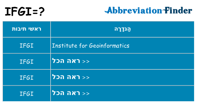 מה הפירוש ifgi