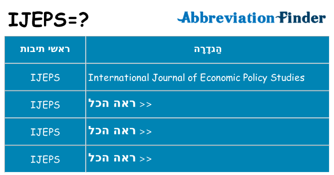 מה הפירוש ijeps