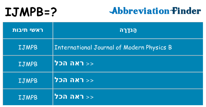 מה הפירוש ijmpb