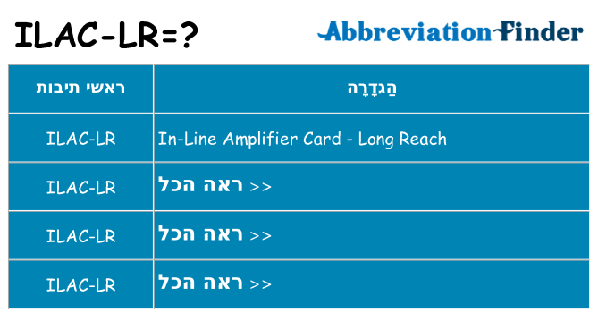 מה הפירוש ilac-lr