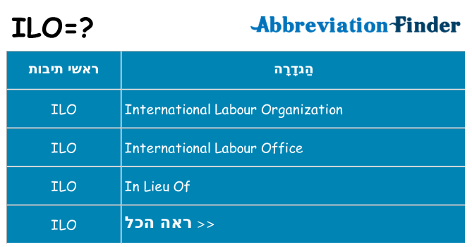 מה הפירוש ilo
