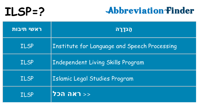 מה הפירוש ilsp