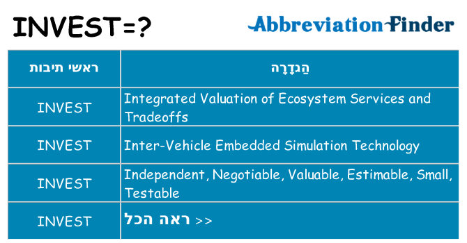 מה הפירוש invest