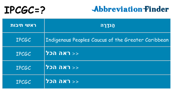 מה הפירוש ipcgc