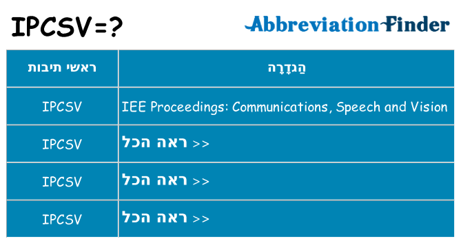 מה הפירוש ipcsv