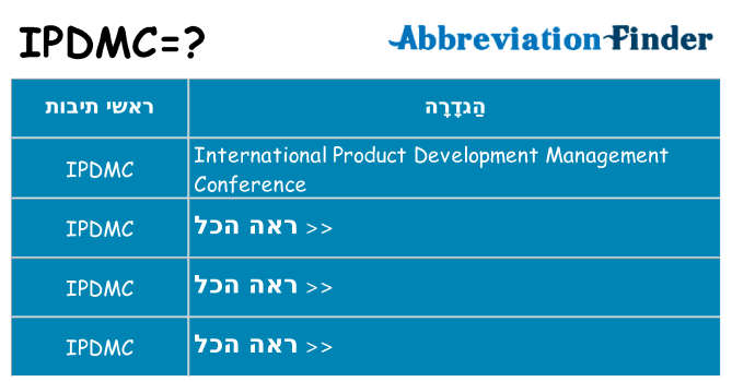מה הפירוש ipdmc