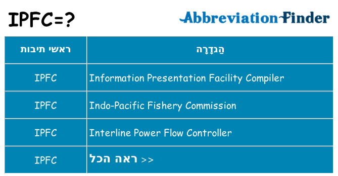 מה הפירוש ipfc