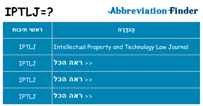 מה הפירוש iptlj