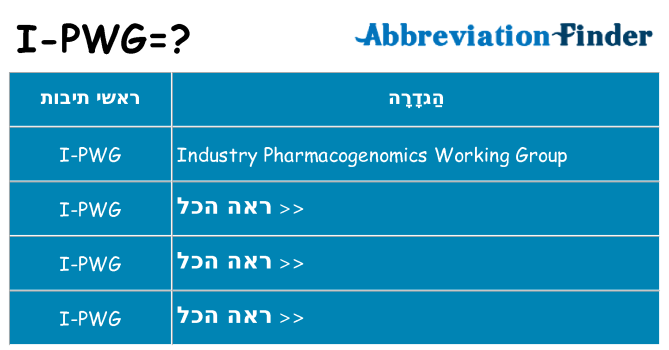 מה הפירוש i-pwg