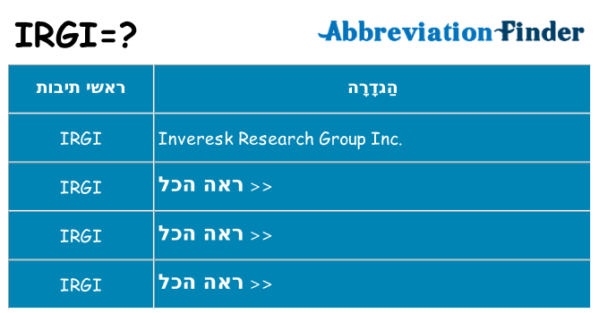 מה הפירוש irgi